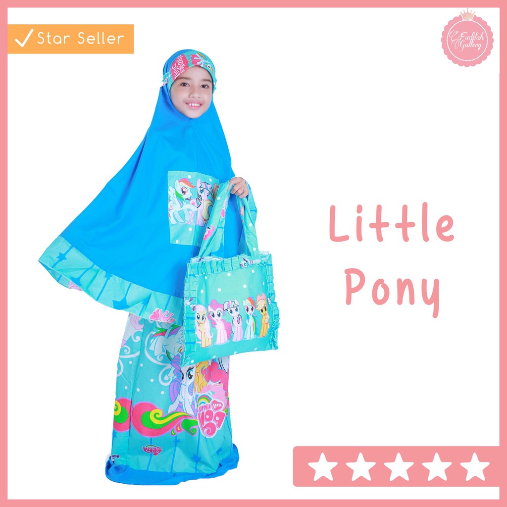 Mukena Anak Karakter Little Pony Biru dan pink– Mukena Anak Murah By Fadilah Gallery