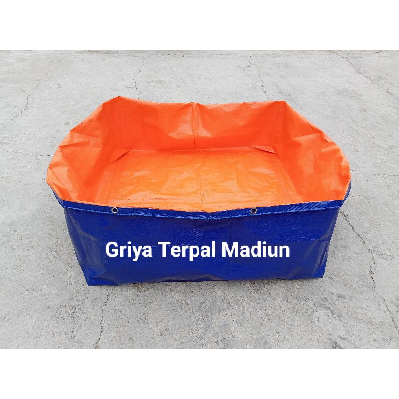 Terpal kolam ikan A5 1x1x50 / 100x100x50 kolam terpal korea