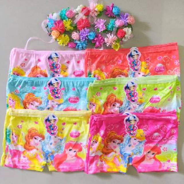 6pcs celana  boxer anak  paud  tk celana  dalam anak  cewek 