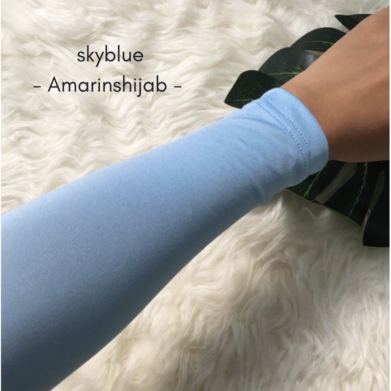 Manset tangan spandek Ballon / Handsock polos lengan panjang / Manset tangan wanita dan pria-Skyblue