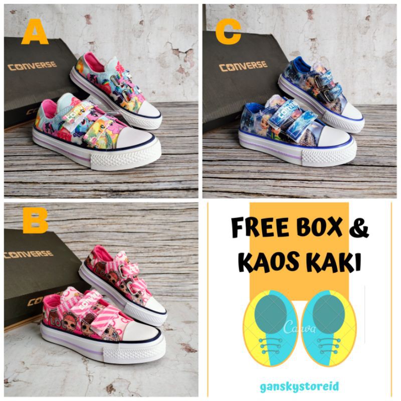 SEPATU CONVERSE ANAK CEWEK PREMIUM HIGH QUALITY SEPATU ANAK PEREMPUAN KIDS KADO