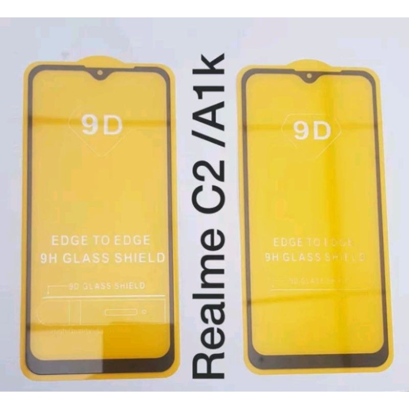 TAMPERED GLASS TG ANTI GORES WARNA OPPO A1K / REALME C2 TG BENING FULL LEM