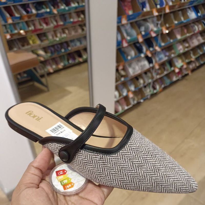 PAYLESS FLATSHOES - TWEED MULE BLACK 196191 BY FIONI