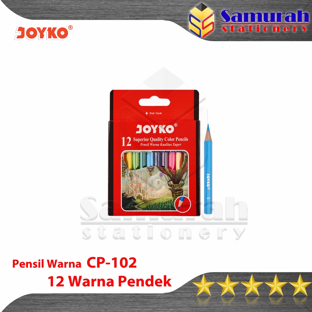 

Pensil Warna Joyko CP 102 12 Warna Pendek / Drawing Color Pencil CP-102 Colors Small / CP102 Mewarnai isi 12 batang kecil