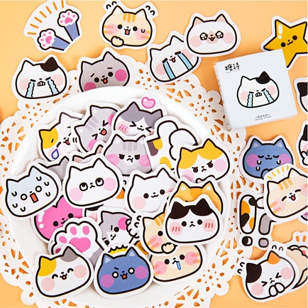 

Sticker Kawaii Cat Kucing Lucu Scrapbook DIY Bujo Planner Diary