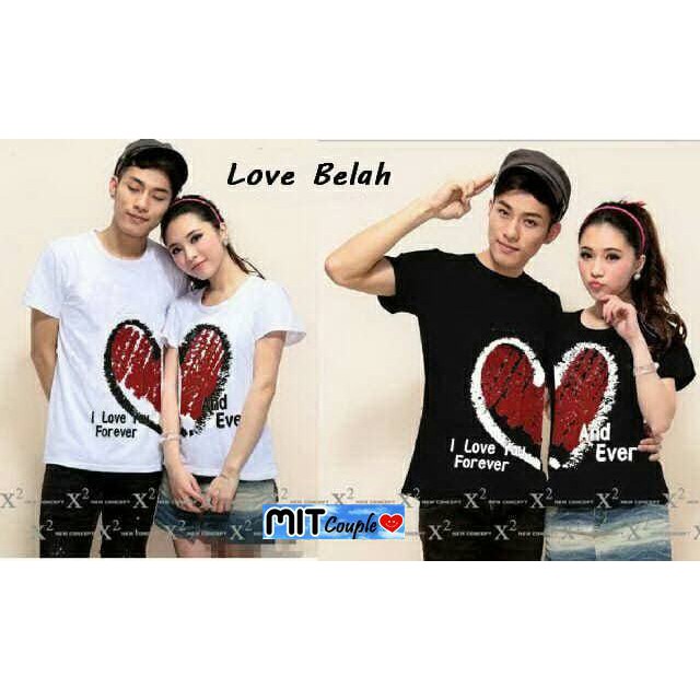 BAJU PASANGAN KAPEL | KAOS COUPLE PD LOVE BELAH