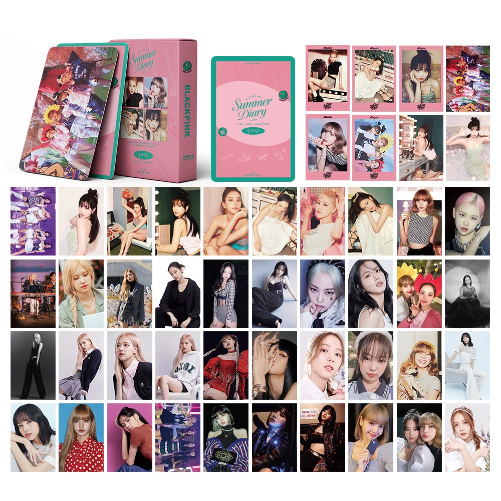 55pcs/set Blackpink Photocard Lisa Jisoo Jennie Rose Kartu lomo Blackpink