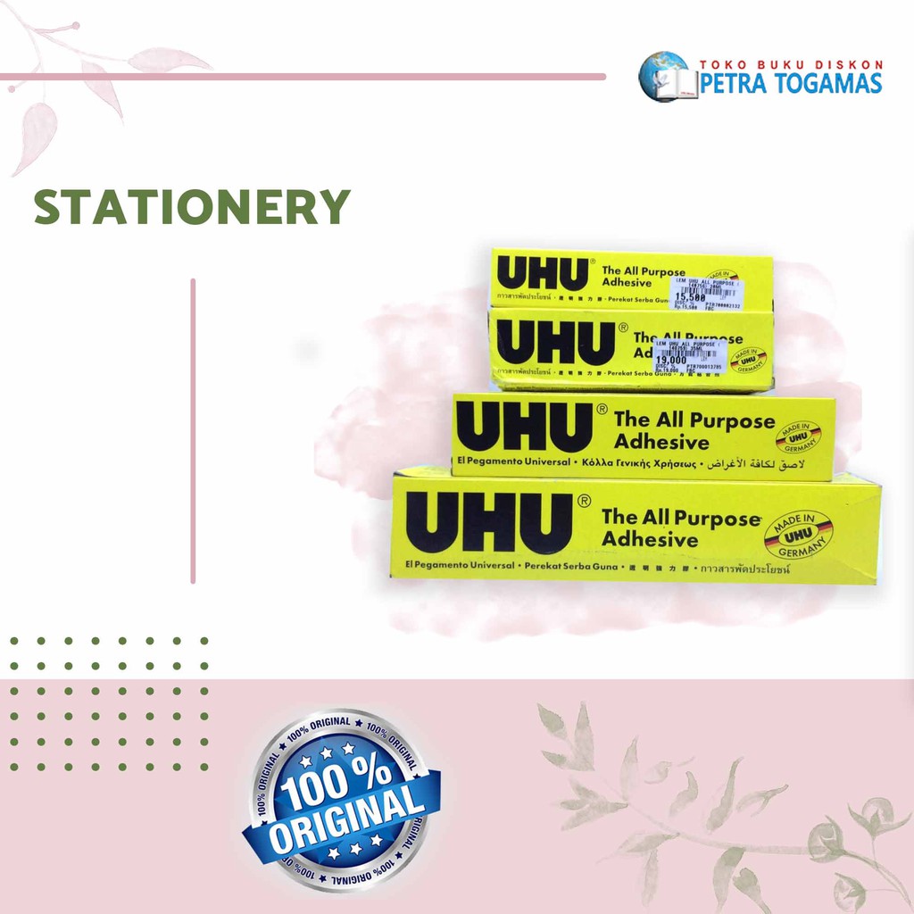 

LEM UHU ALL PURPOSE 125ML/60ML/35ML/20ML/TWIST & GLUE (143595) 90ML/35ML