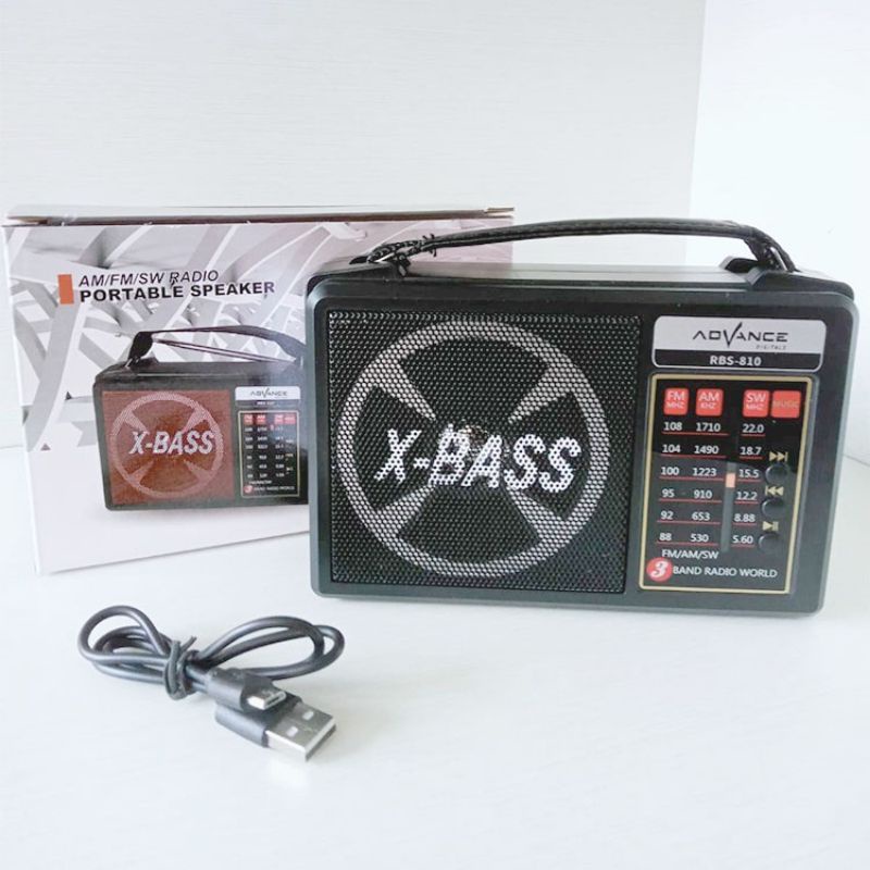 Radio Portable Advance Original RBS-810 Bass Series Bisa Di Cas dan Lampu Emergency