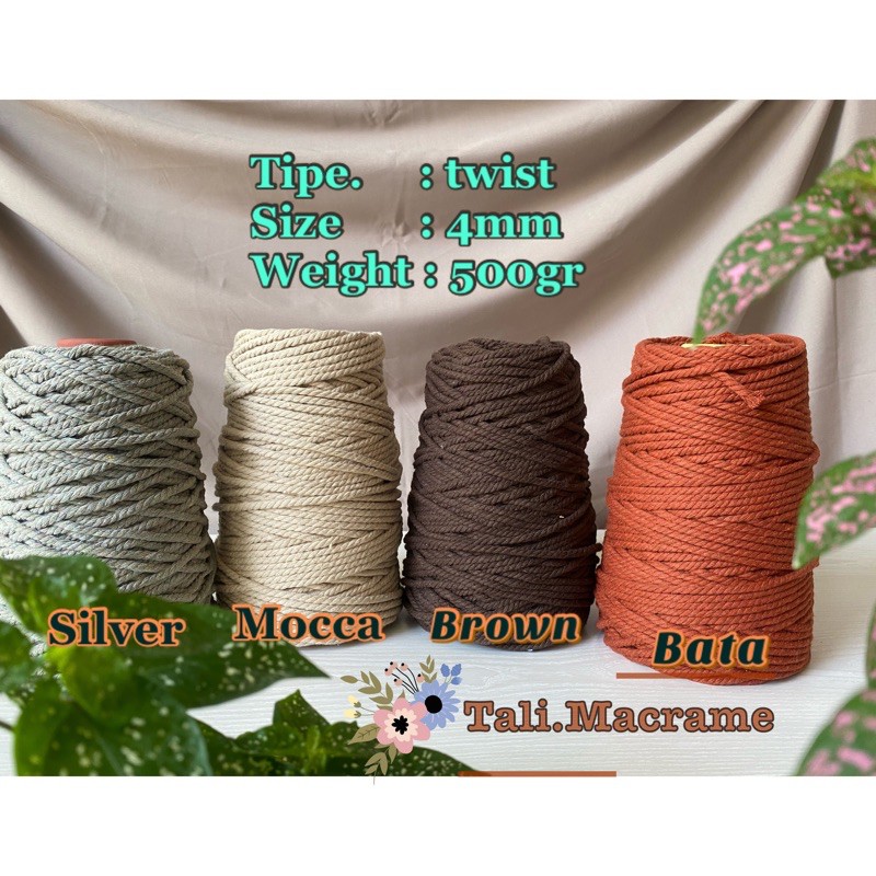 

tali katun macrame warna coklat berat 500gr