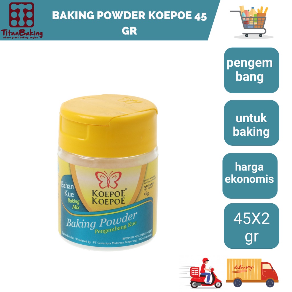 

Baking Powder Koepoe 45 Gr (Isi 2 Botol)