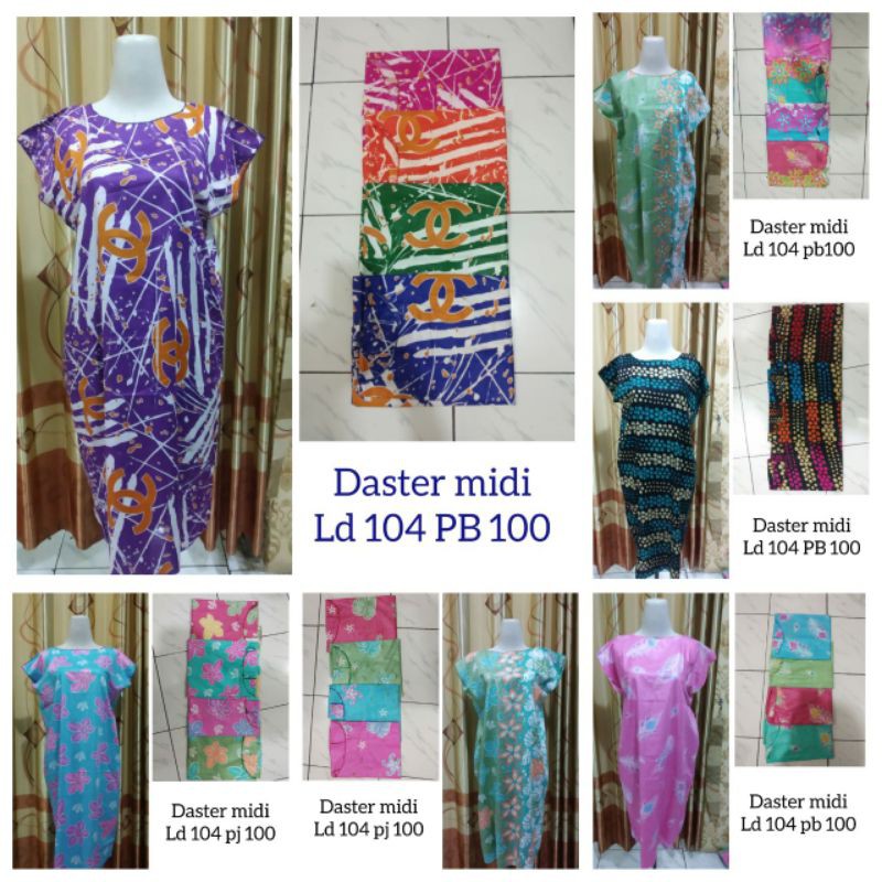 Daster Midi Bali - Motif Acak / Campur -  BPT002-1A - Batik Alhadi