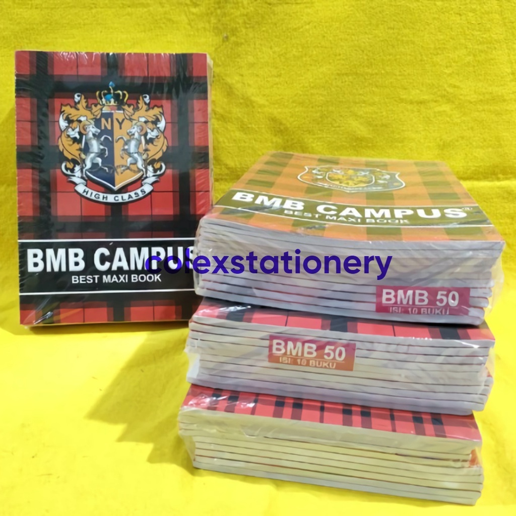 Jual Buku Tulis Boxy Bmb / Buku Tulis Bmb Campus Boxy Isi 50 Lembar 10 ...