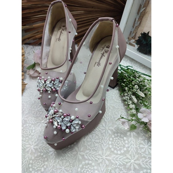 sepatu rafaizoutfit model violia Mauve tinggi 10cm