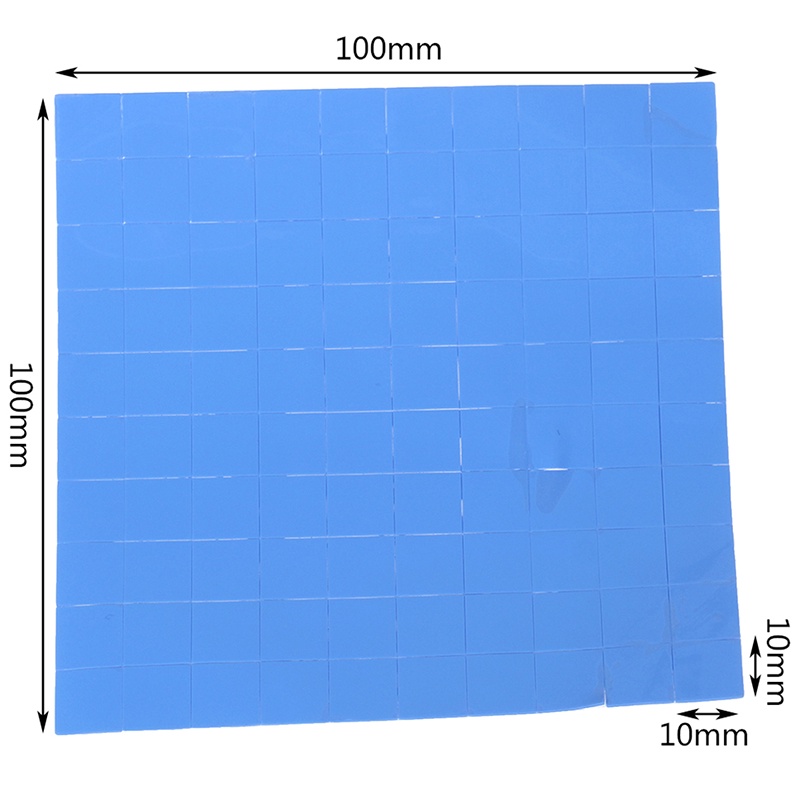 100pcs Silikon Konduktif Termal Pendingin Heatsink GPU CPU Ukuran 10x10 X 0.5mm