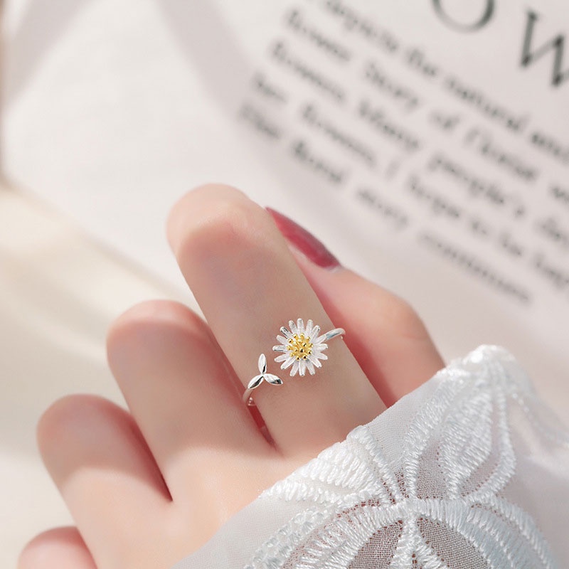 Korean Cincin Daisy Bunga Untuk Wanita Fashion Aksesoris-Won