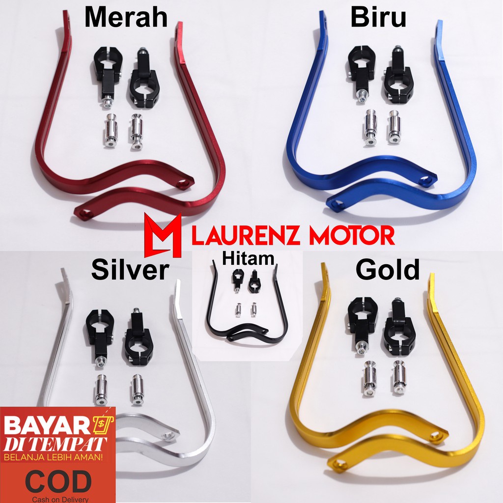 Handguard / Proguard Tulang Besi Full CNC Motor - Hitam Merah Biru Gold Silver - Bisa Semua Motor