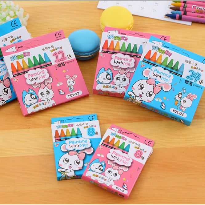 

Crayon 8,12, 24 Warna/ Crayon 8pcs / Crayon 12pcs / Crayon 24 Warna Pensil Cat Warna Alat Seni Lukis