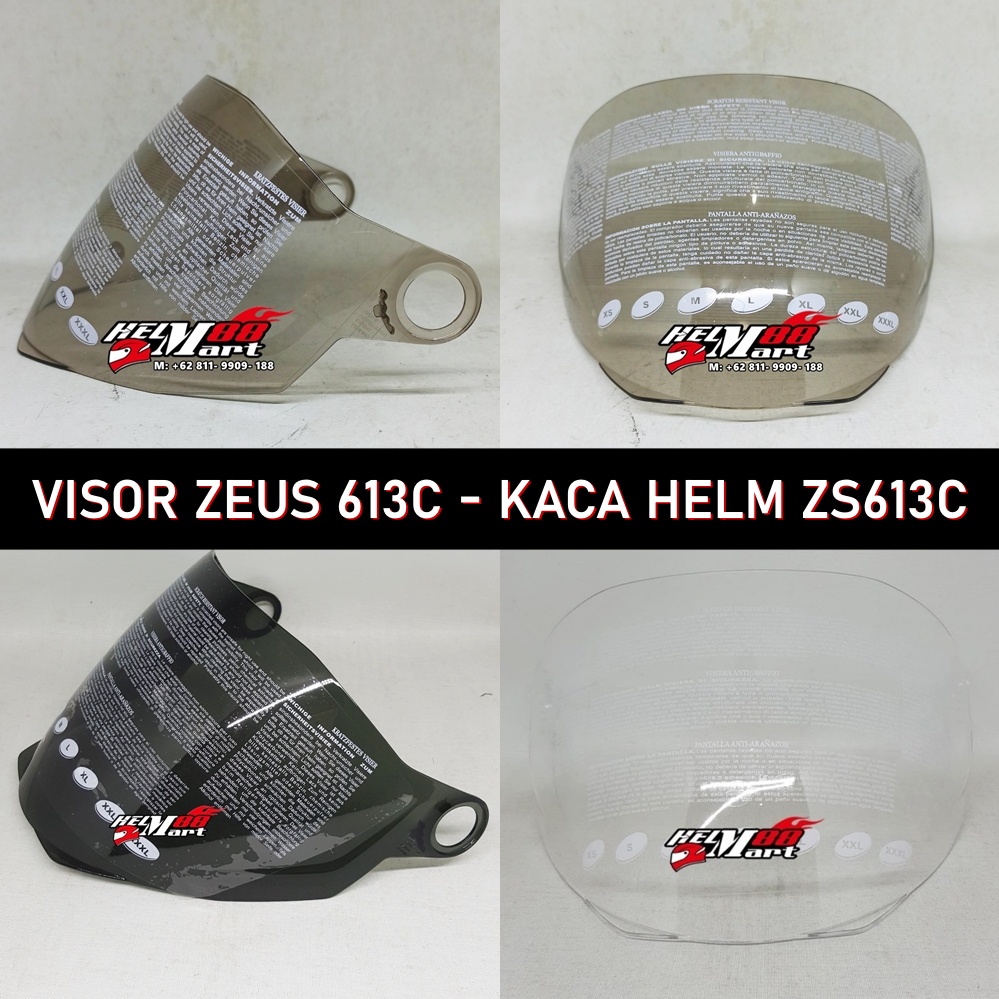 Visor ZEUS 613C Kaca Helm ZS-613C Visor Helm Zeus ZS613C Kaca Zeus