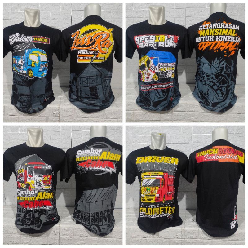 CUCI GUDANG Kaos DRIVER MUDA truck pria / driver distro hitam