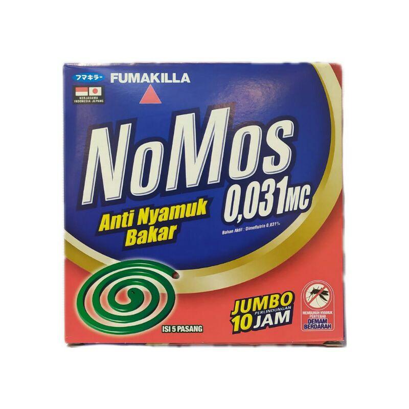 Hasna Mall - Obat nyamuk Bakar Nomos Jumbo 10 jam Perlindungan (isi 5 pasang)