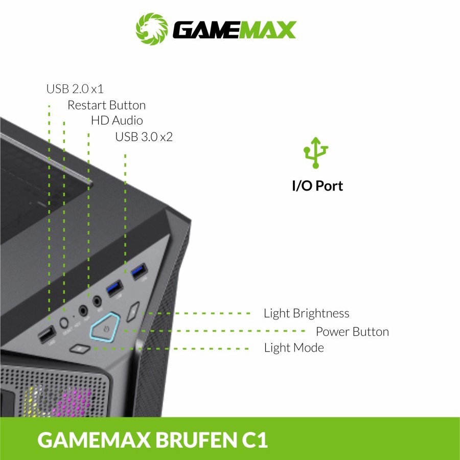 Casing Komputer Gamemax Brufen C1 Cooling and Overcloking with PWM