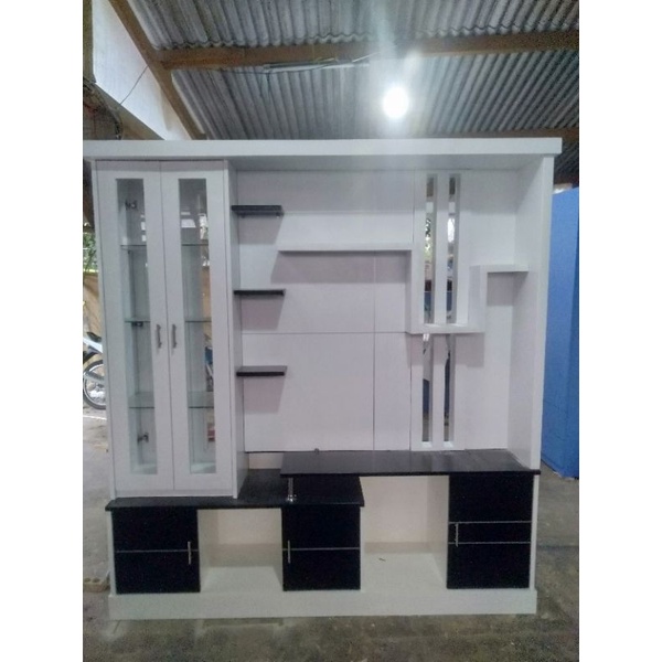 backdrop tv minimalis dua muka/partisi 2 muka,backdrof tv minimalis duco