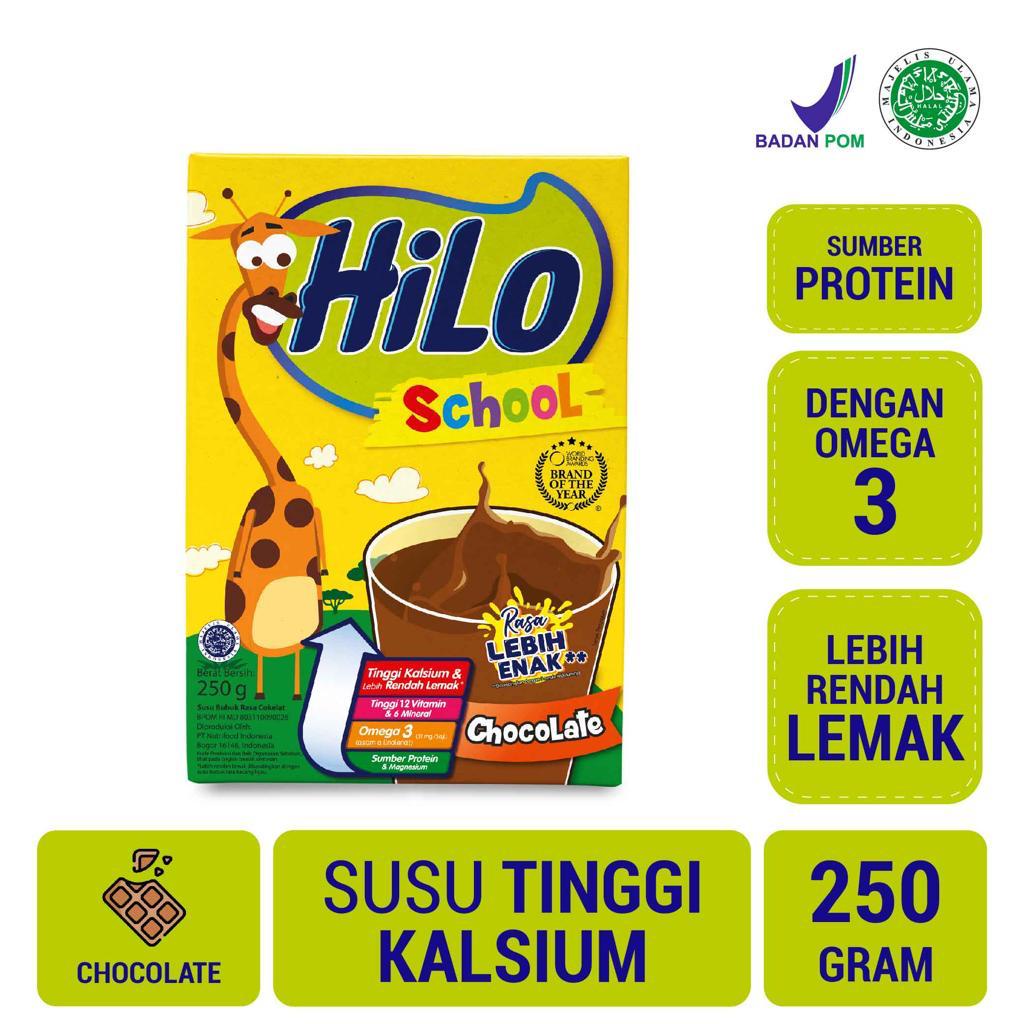 

HiLo School Chocolate 250g - Susu Tinggi Kalsium Lebih Rendah Lemak