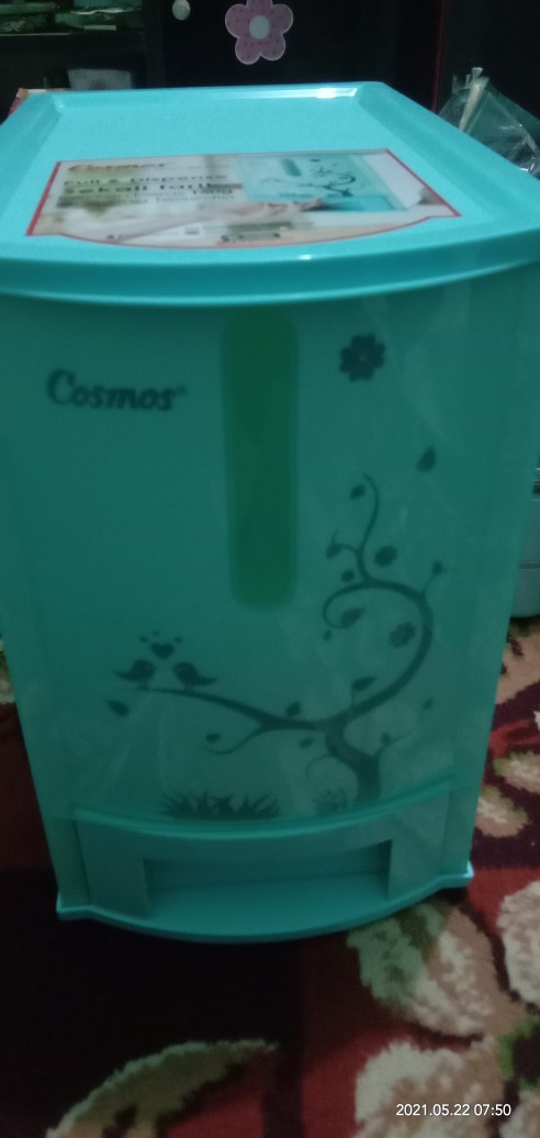 Cosmos Rice Box 7 Kg Pundi 007 Tempat Beras Mini - Biru