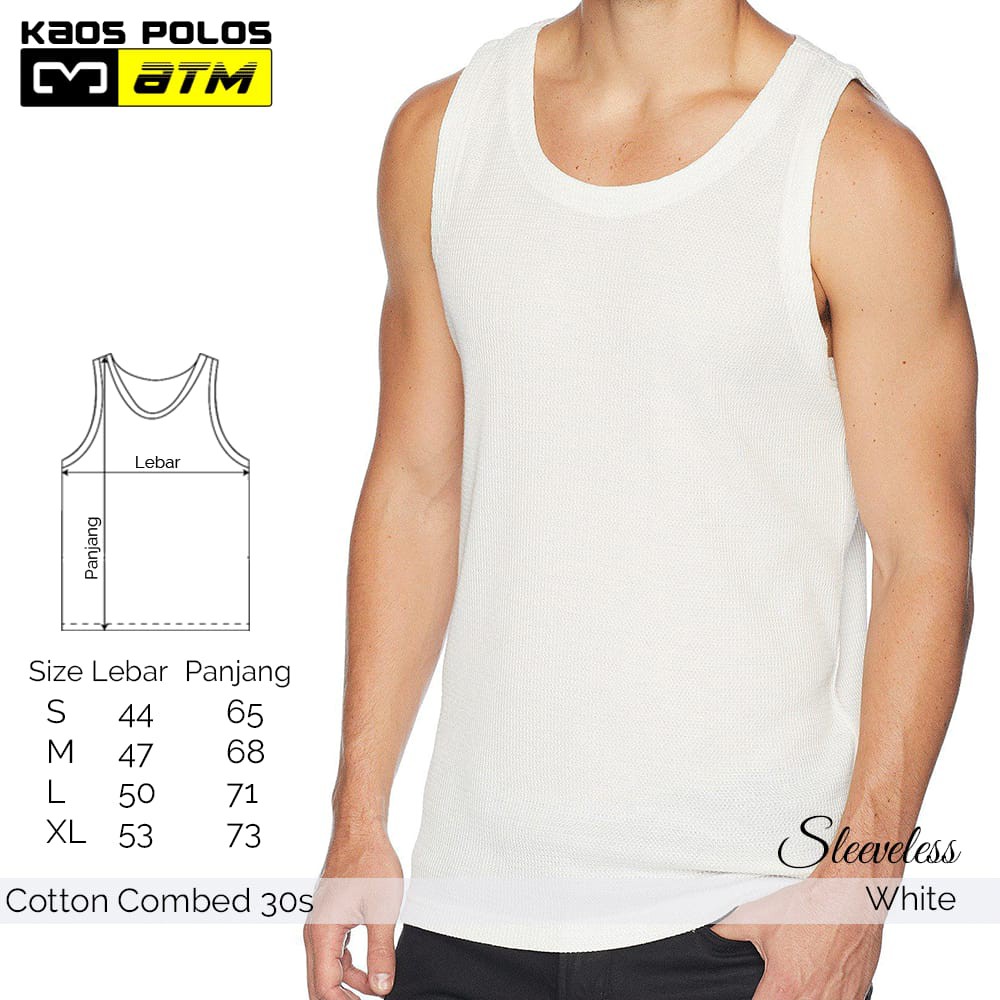 Singlet Pria 100% Cotton Combed Level DISTRO Katun Soft Adem Tebal / Kaos Oblong Cowok Laki 100% Katun Super Lembut ATM