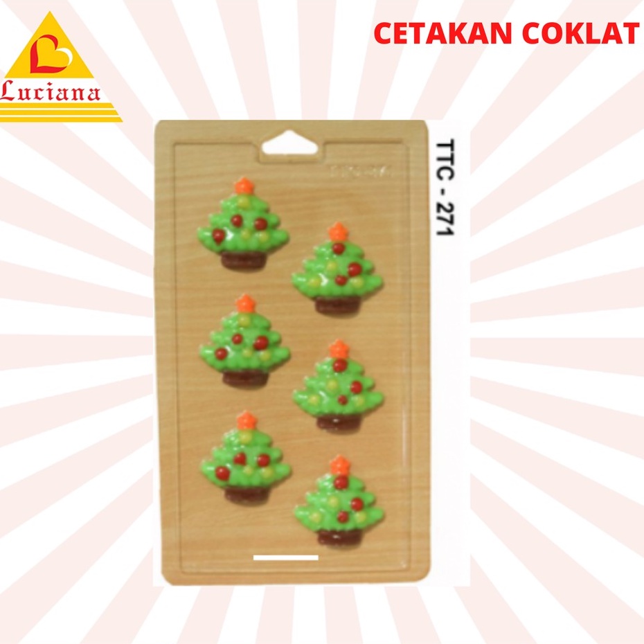 CETAKAN COKLAT NATAL PASKAH SANTA CLAUS POHON NATAL