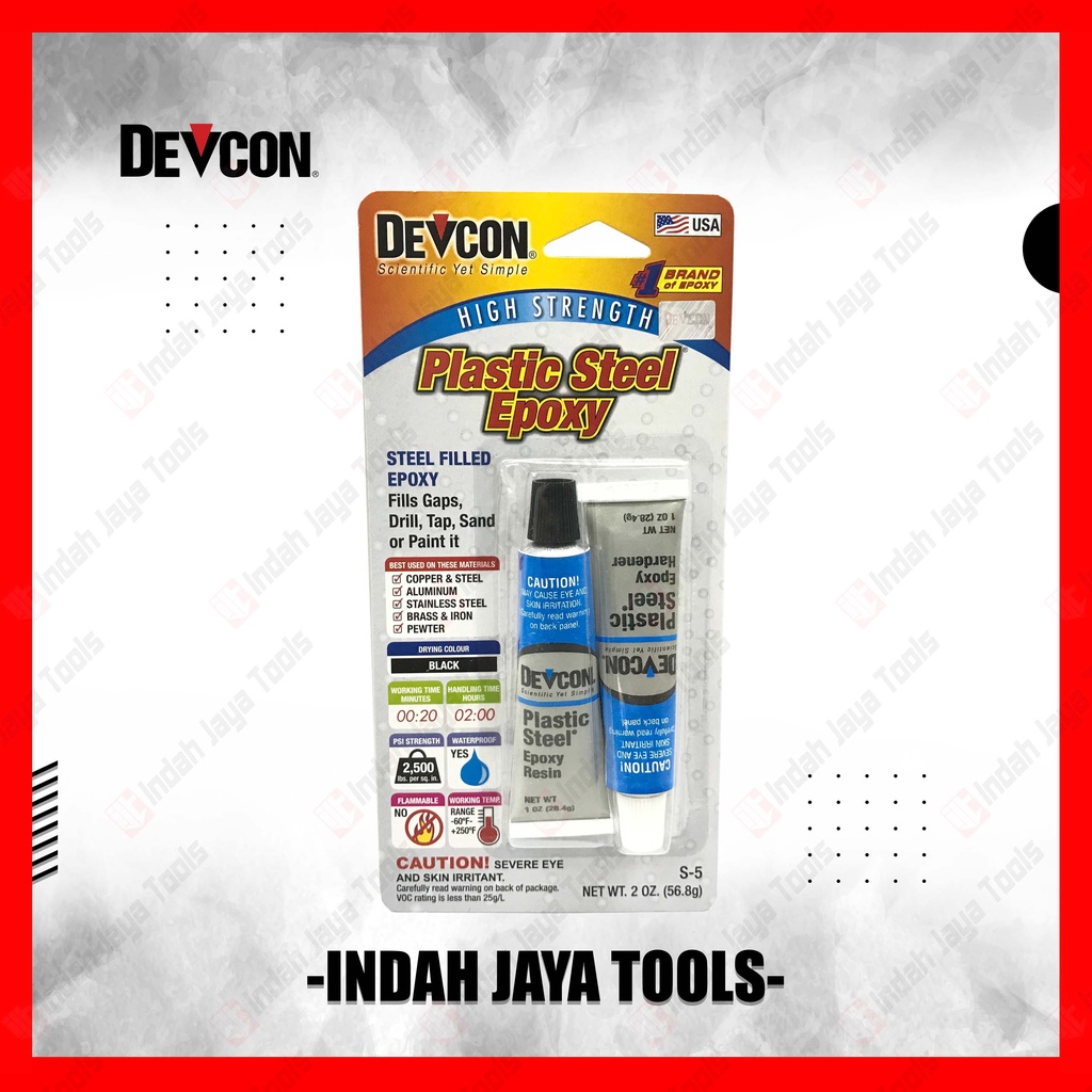 DEVCON S-5 Plastic Steel 5 Menit Epoxy Adhesive - Lem Besi Campur