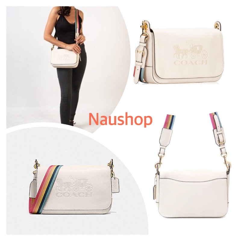 Coach F72703 Leather Jes Messenger Crossbody Chalk