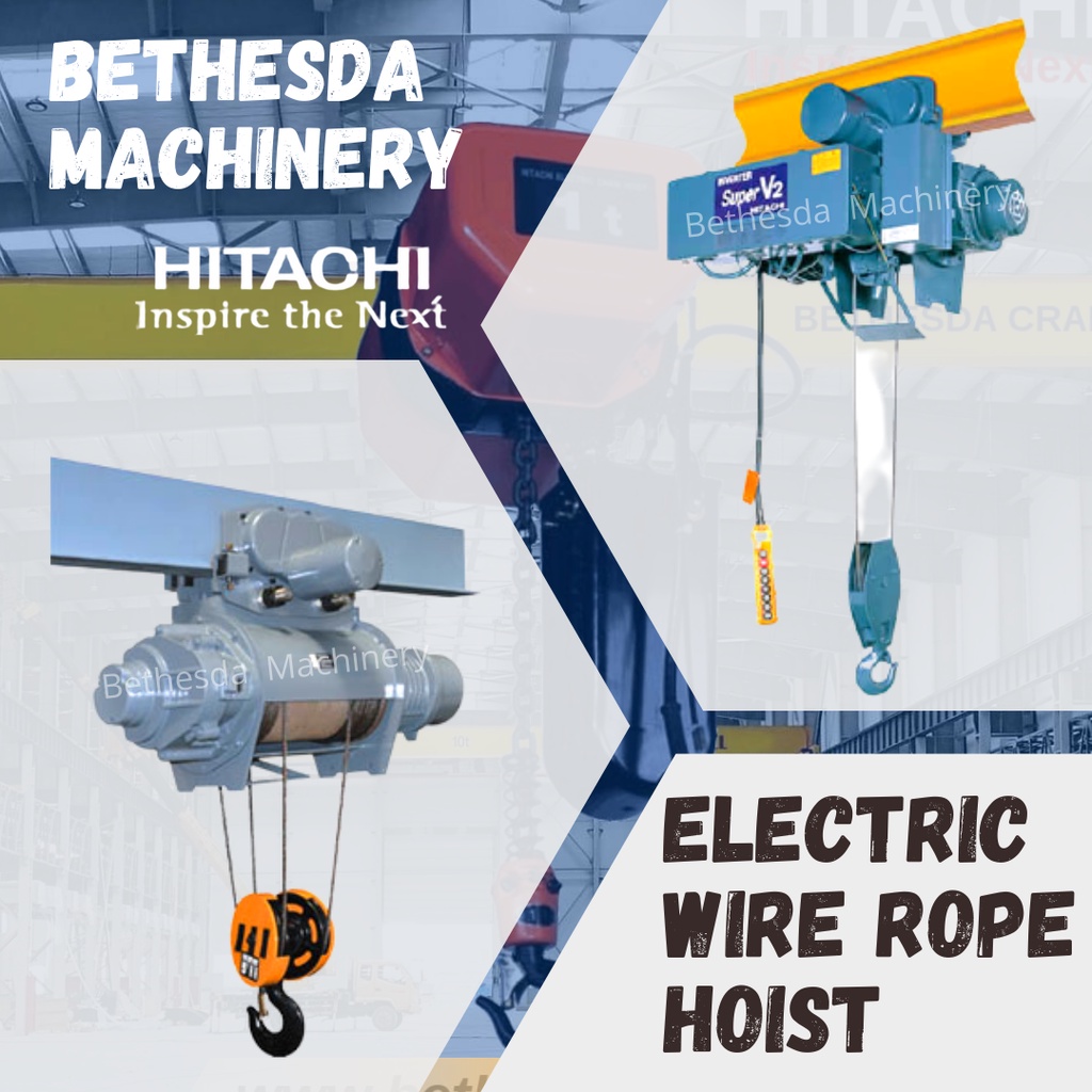Electric Wire Rope Hoist 2 Ton x 12 Meter Hitachi V Series
