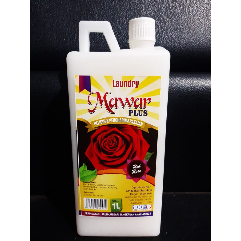 Mawar Plus Pewangi Pakaian Pelicin Setrika Super Laundry Pelembut Baju Mawar 1 Liter