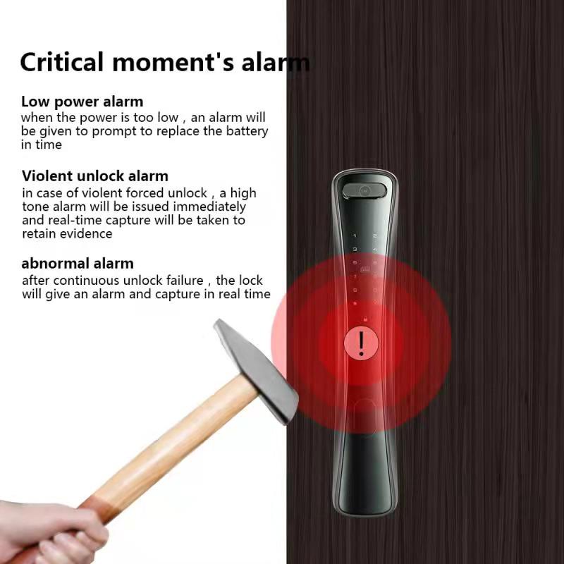 Kadonio kunci pintu digital kunci pintar Smart Door automatic kunci digital kunci pintu sidik jari dengan Kamera viewer kunci pintu fingerprint-5