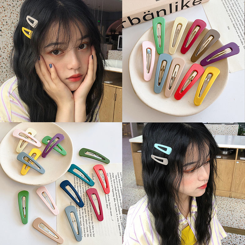 Klip Poni Samping Ukuran 7cm 6cm Warna Macarons Biru Hijau Kuning Hitam Merah Oranye