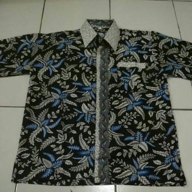 Risna Batik Hrb026 Kenongo Kemeja Hem Pendek Padi Pekalongan Sogan Merak M L Xl Murah Modern Super 5