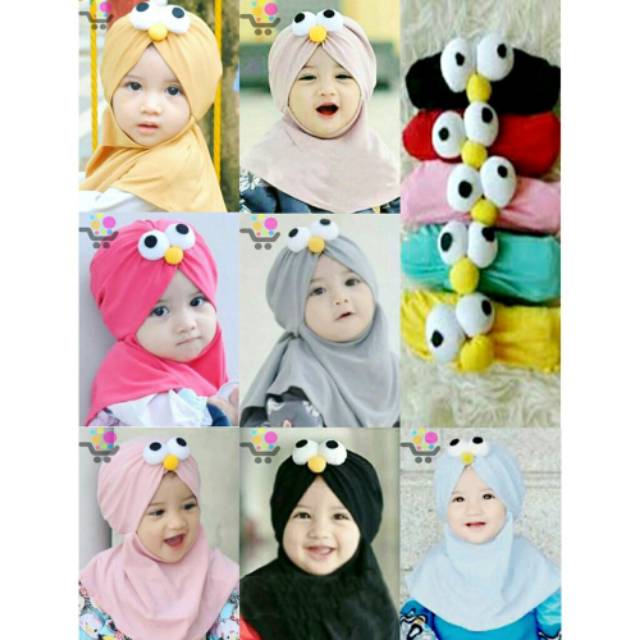 Jilbab Bayi Anak Elmo Kerudung Anak Lucu Cantik J08