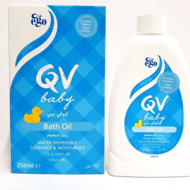 QV BABY BATH OIL 250ML BPOM | minyak mandi, membersihkan dan melembapkan kulit bayi