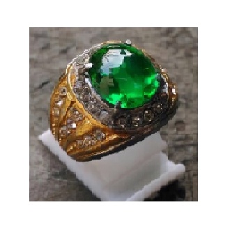 Cincin Titanium Batu Fire Opal/Green Fire Opal HQ