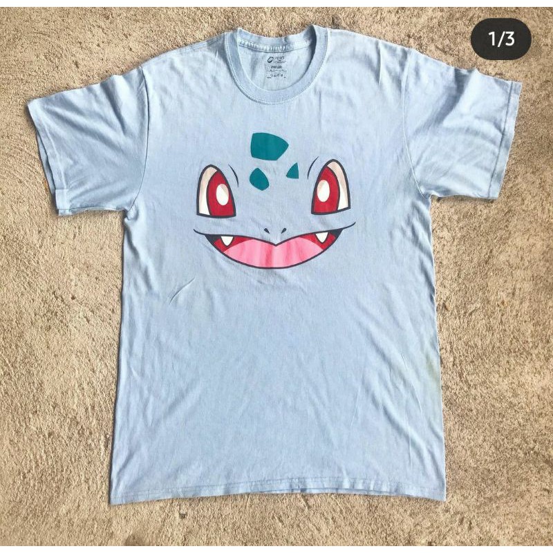 KAOS VINTAGE SECOND KAOS UNISEX POKEMON BULBASAUR PAKAIAN PRIA ATASAN BAJU