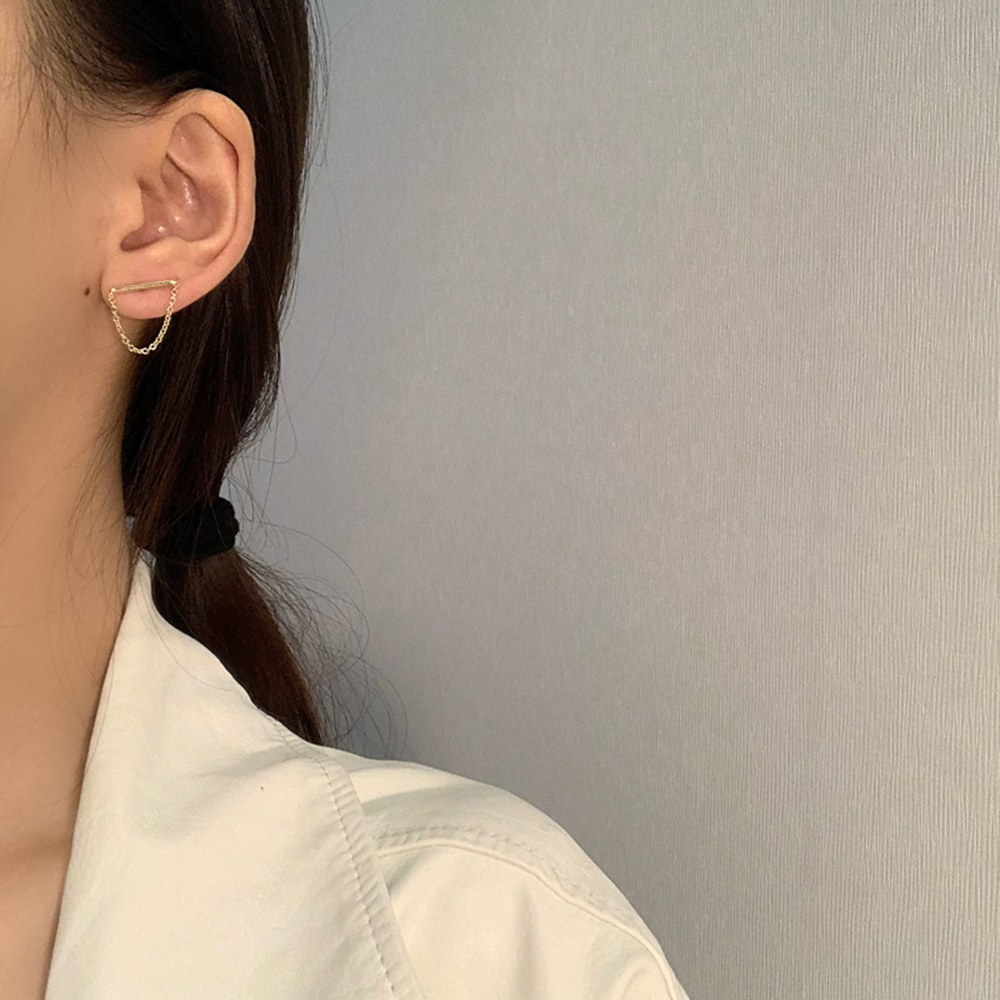 xijing1 925 Jarum Perak, Anting Rantai Rumbai Temperamen Sederhana-4