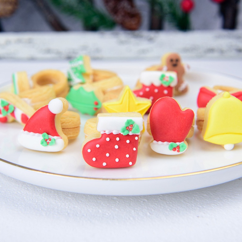 Zzz 16pcs / Set Cincin Dekorasi Kue Tema Natal Untuk Hadiah Anak