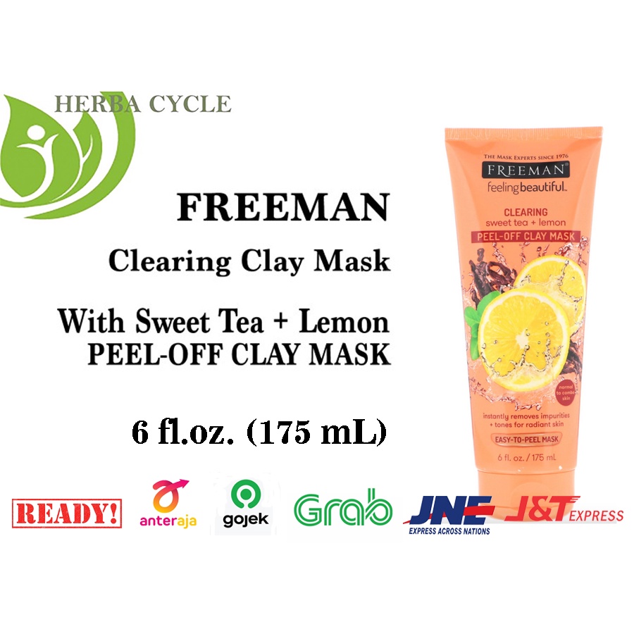 Freeman Clearing Peel Off Clay Mask Sweet Tea Lemon 175ml Masker Wajah