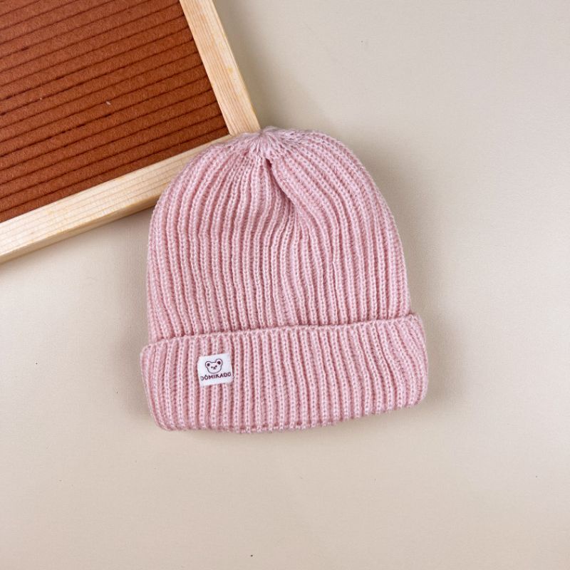 Domikado | Beanie Hat | Beanie hat anak | Topi rajut anak premium-Baby Pink