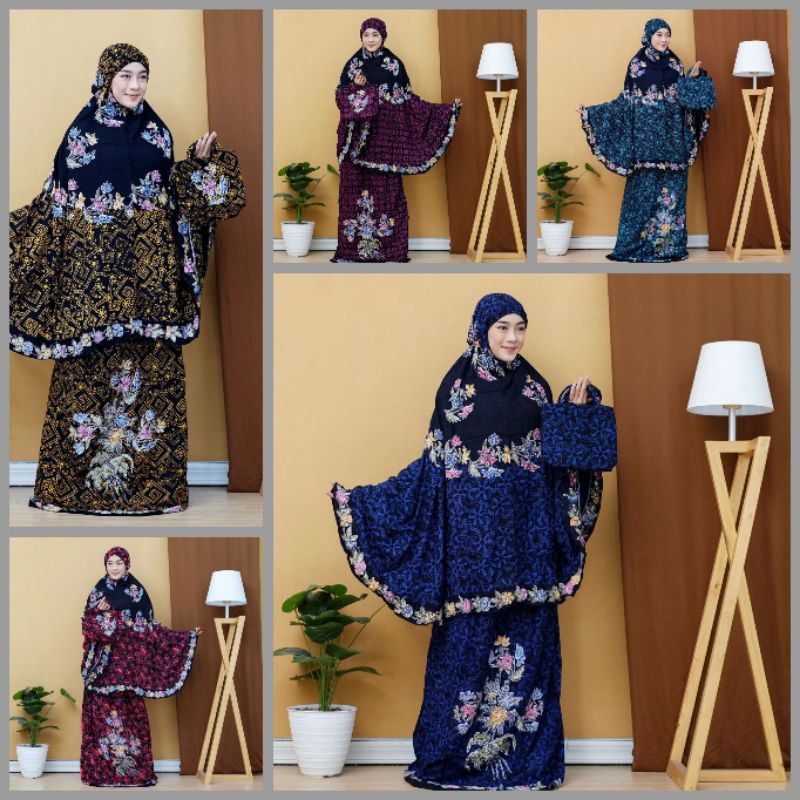 Mukena Batik cap hitam manis