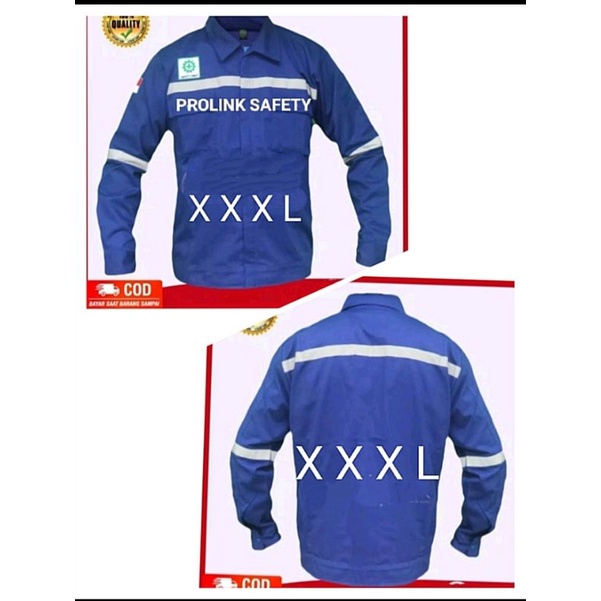 SERAGAM SAFETY JUMBO 3XL XXXL BIRU BENHUR