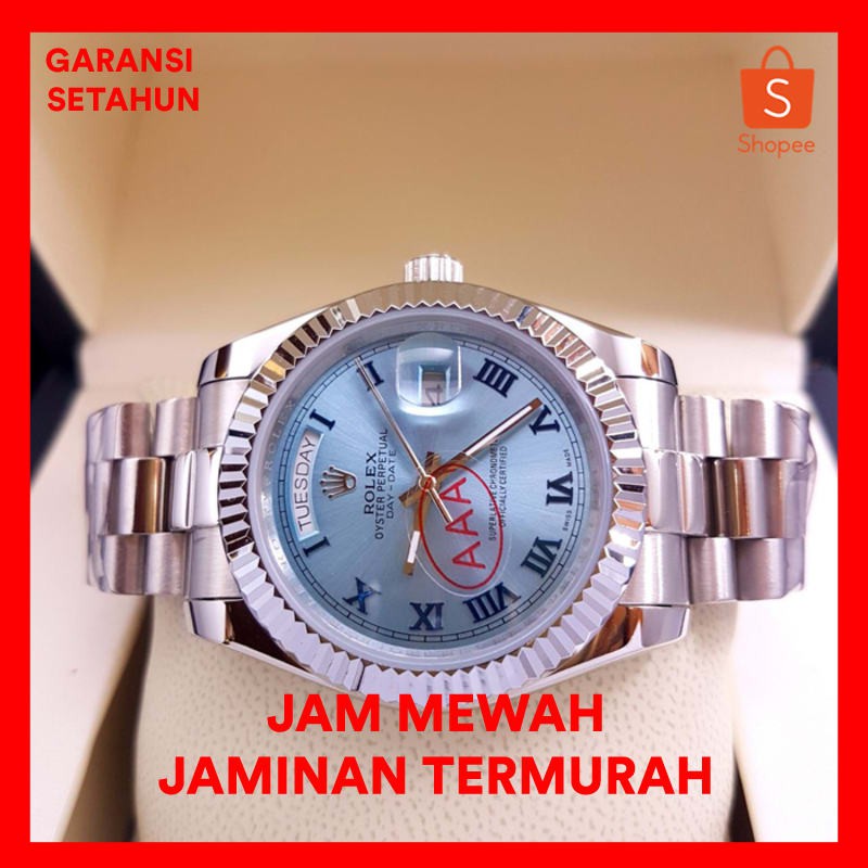 Jam Tangan Pria Merk Rolex Oyster Perpetual DayDate Automatic Free yes