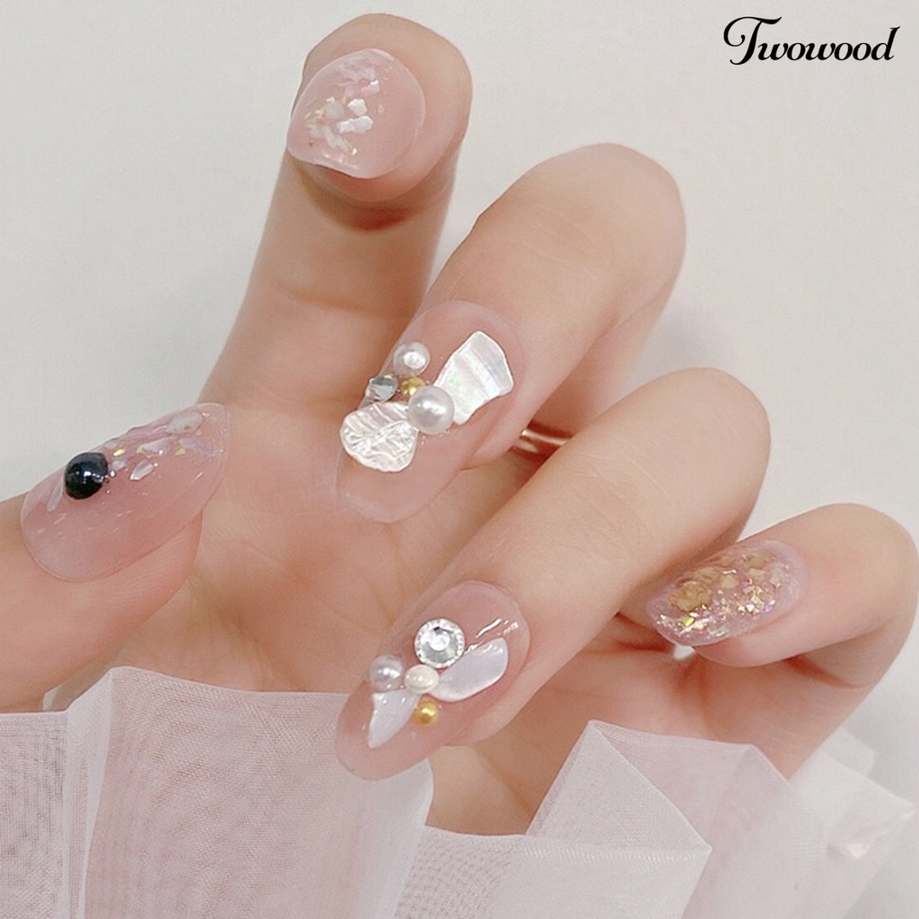 Ornamen Payet Kerang Abalone Asimetris 3D Untuk Aksesoris Nail Art